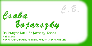 csaba bojarszky business card